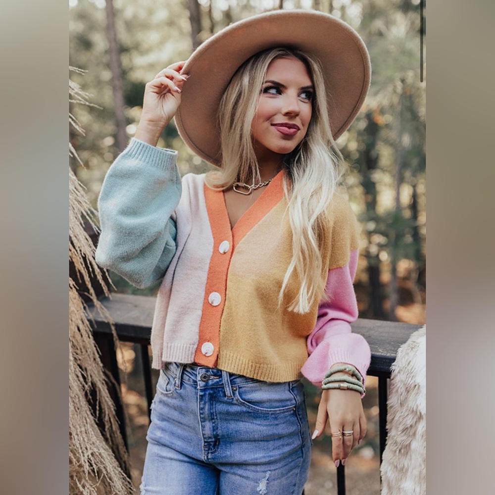 Bibi Color Block Cardigan - Picture 2 of 6